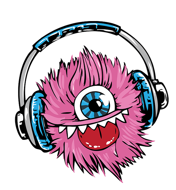 Monster, Headphones, Headset, Listen, Smile, Music - Monster Listen To Music (593x640), Png Download