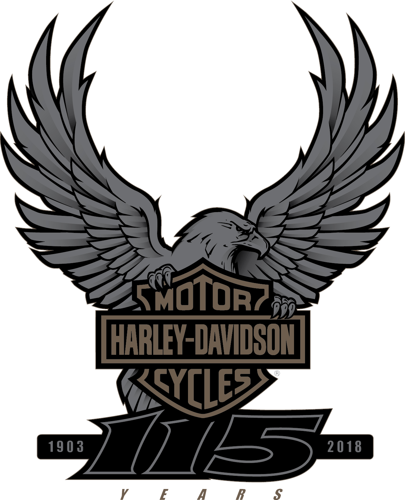 Harley Davidson 115th Logo (1325x1636), Png Download