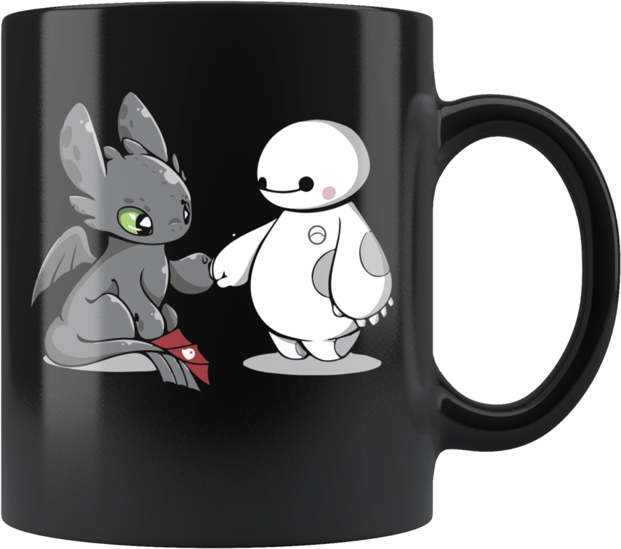 Toothless & Baymax Mug - Toothless And Stitch Coffee Cup (900x900), Png Download