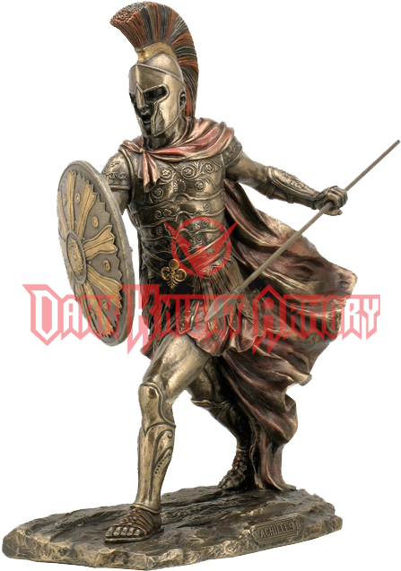 Achilles With Spear And Shield Statue - Achilles With Spear & Shield Statue (636x636), Png Download