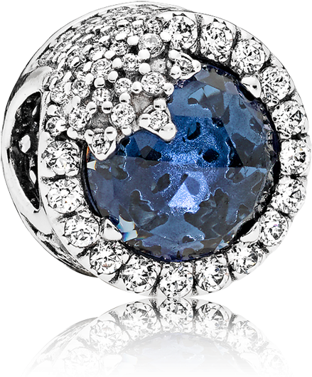 Snowflake Silver Charm With Twilight Blue Crystal And - Pandora Dazzling Snowflake Charm, Twilight Blue Crystals (1000x1000), Png Download