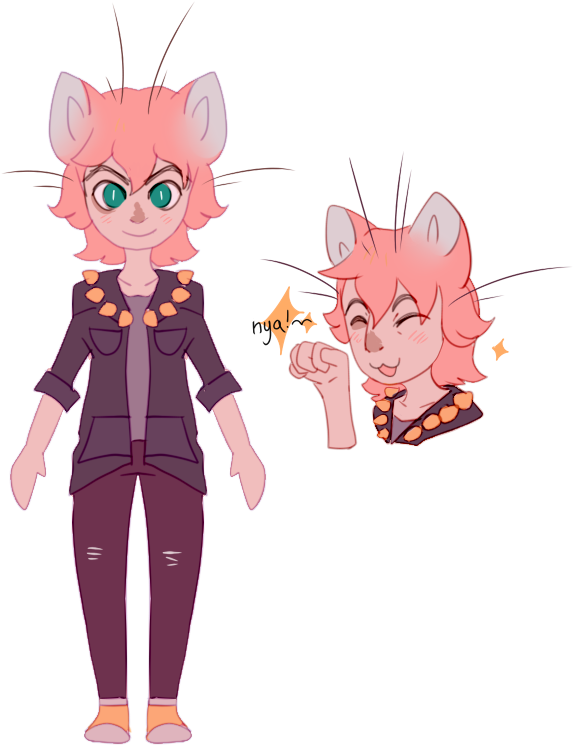 Pleas Draw My Kawaii Neko Girl She Has Pink Hair, Fluffy - Cartoon (594x783), Png Download