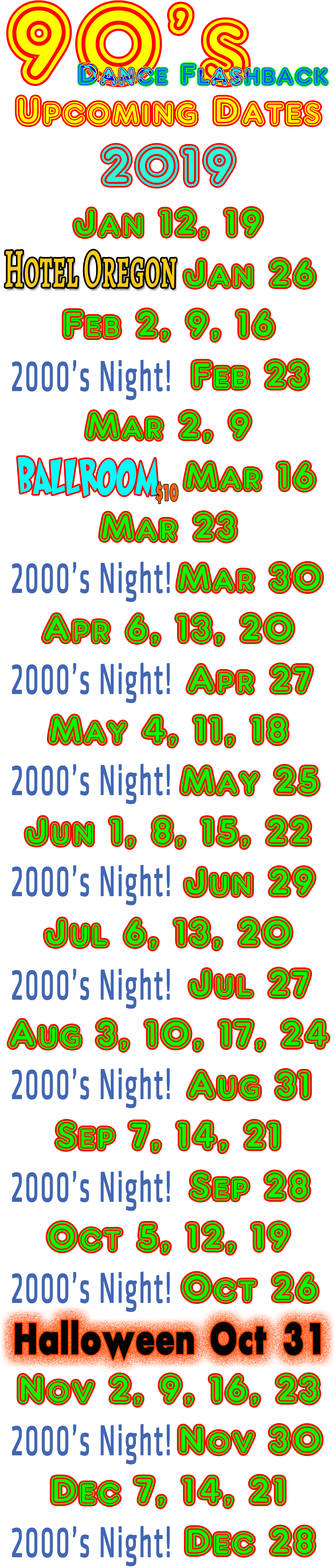 90's Dance Flashback Is A Music Video Dance Night - 90's Dance Flashback (1250x5832), Png Download