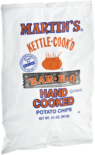 Martins Kettle-cook'd Potato Chips, Hand Cooked, Bar-b-q (600x600), Png Download