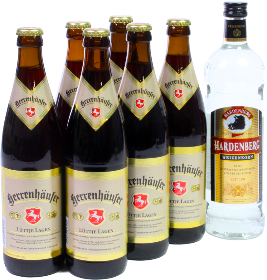 Lüttje Lage Nachschub 6er Set Bier & Korn - Herrenhauser Beer Png (1000x1000), Png Download