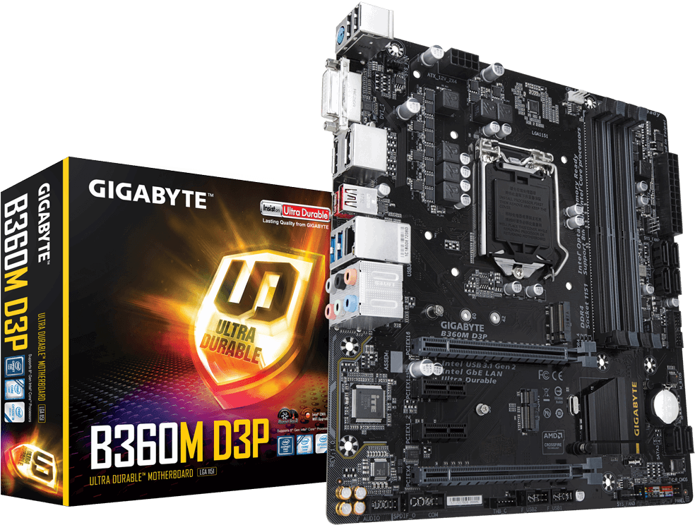 Intel B360 Ultra Durable Motherboard With Usb - Gigabyte Ga-h270-hd3 (rev. 1.0) Lga 1151 Intel H270 (1000x768), Png Download
