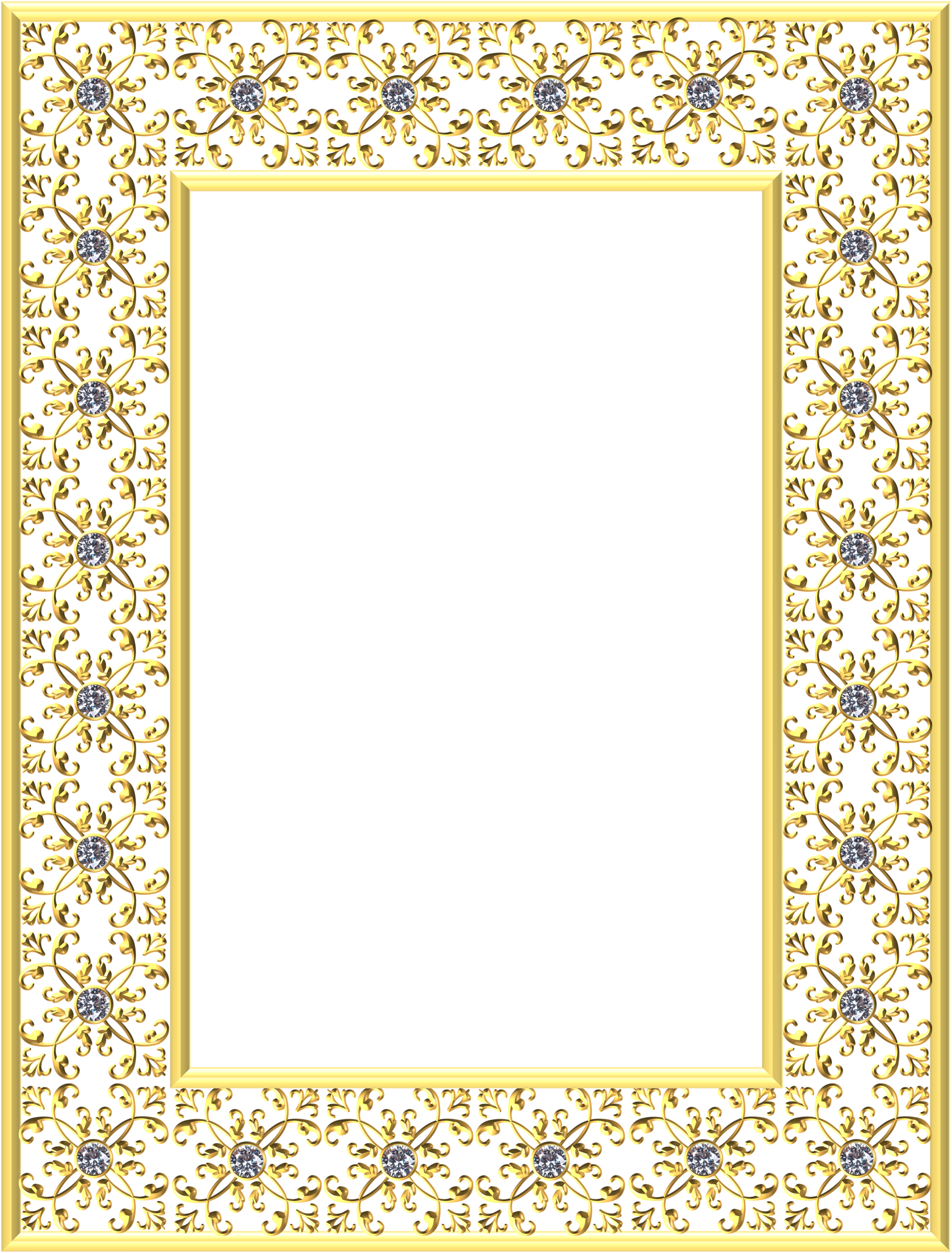 Gold Gilt Frame Detailed Diamond 1613905 - Hope Border Png (2224x2926), Png Download