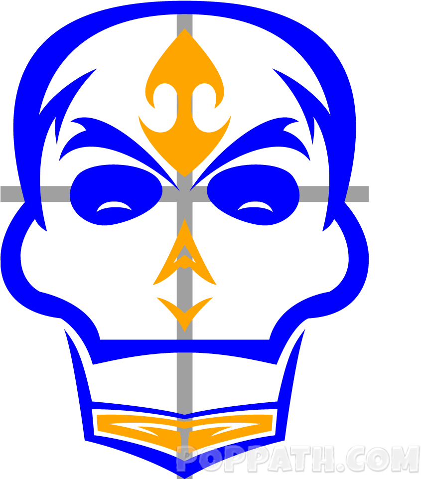 How To Draw A Skull Tribal Tattoo Pop Path - Tattoo (1000x1000), Png Download