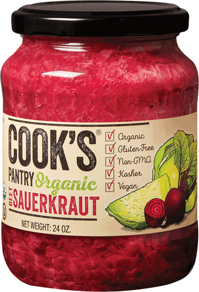 Organic Beet Sauerkraut - Sauerkraut (408x596), Png Download