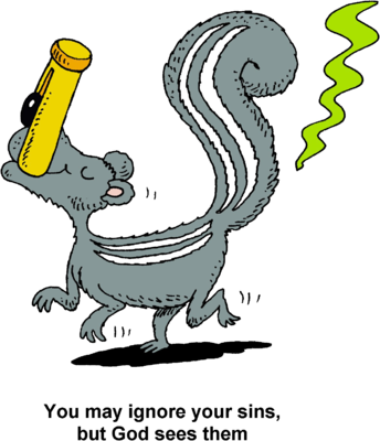 Stinky Skunk Clipart - Stink Clipart (344x400), Png Download