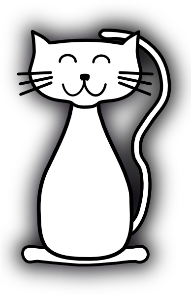 White Cat Clip Art At Clker - Peach Cat Clipart (420x598), Png Download
