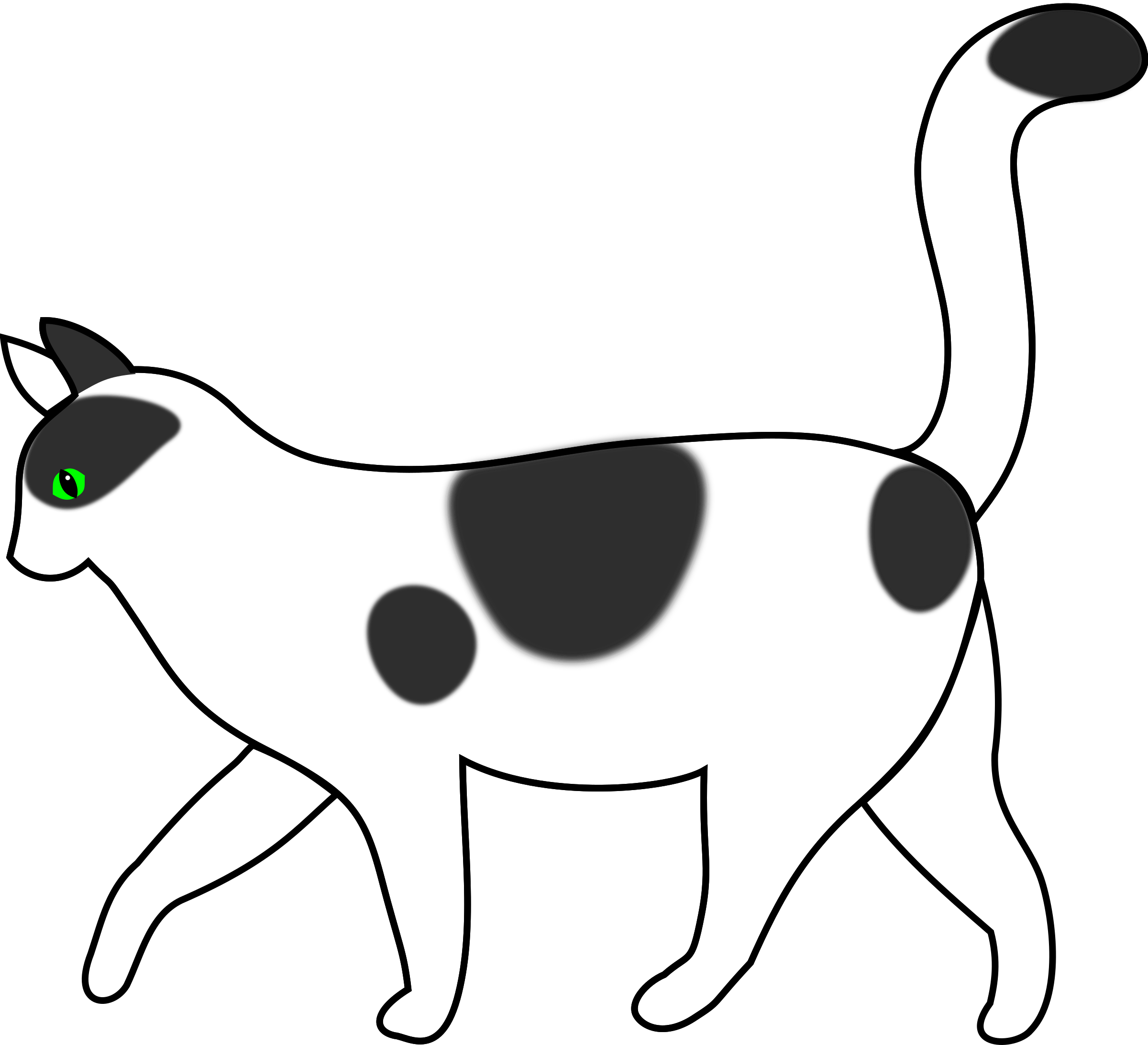 This Free Icons Png Design Of White Cat Walking (2400x2185), Png Download