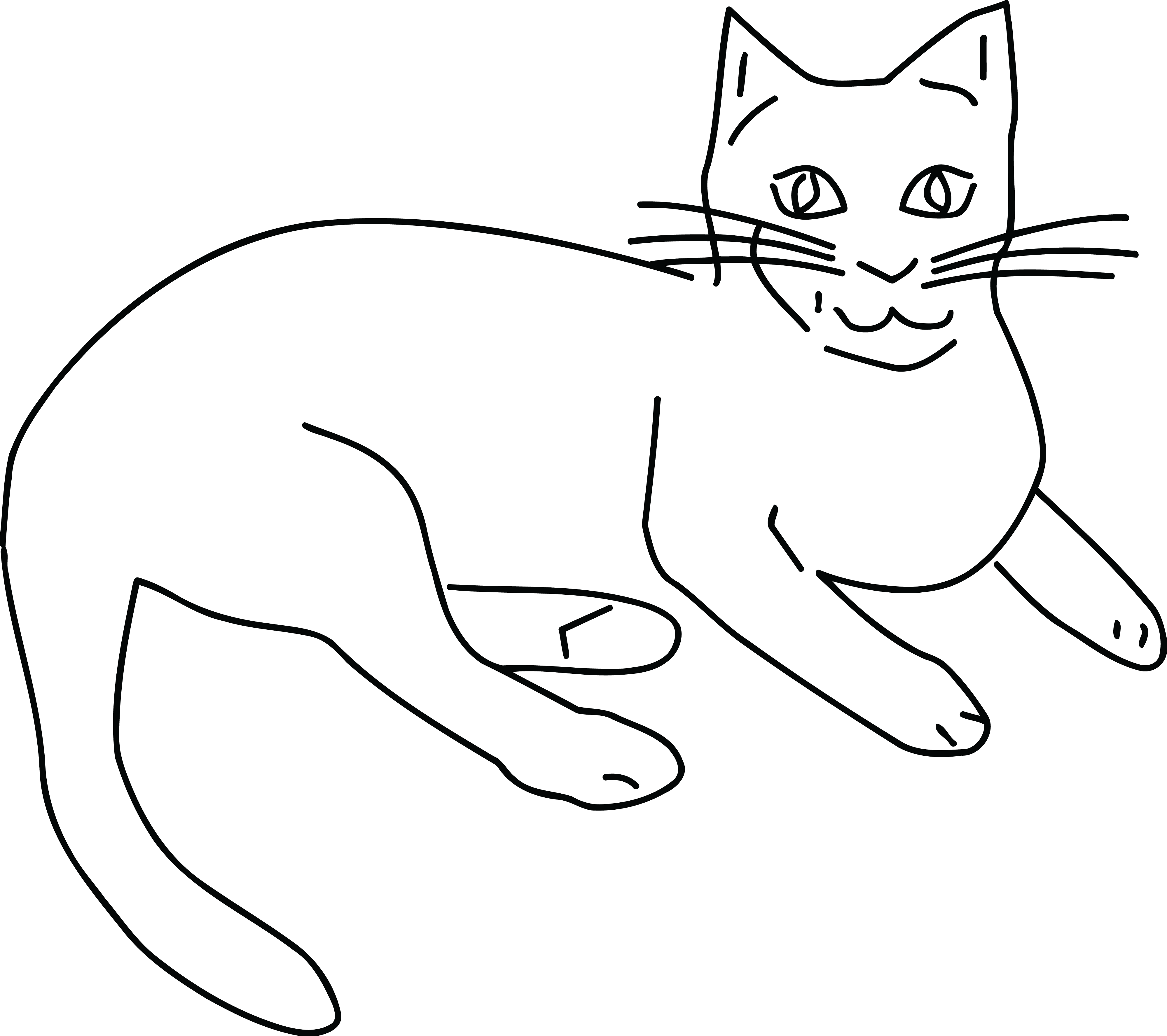 Free Clipart Of A Black And White Cat - White Cat Png Clip Art - Free