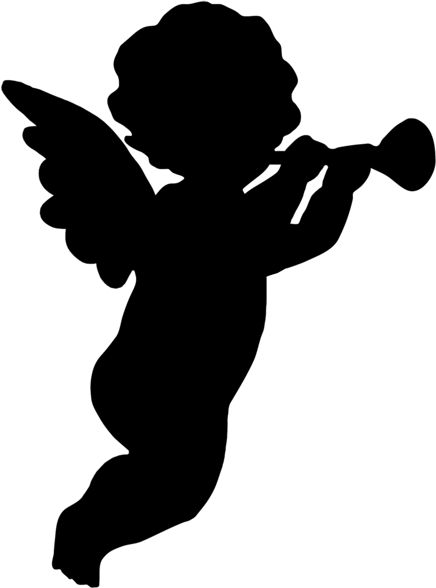 Download Trumpet Blowing Cherub Png Angel Silhouette Clipart Cherub Silhouette Png Image With No Background Pngkey Com