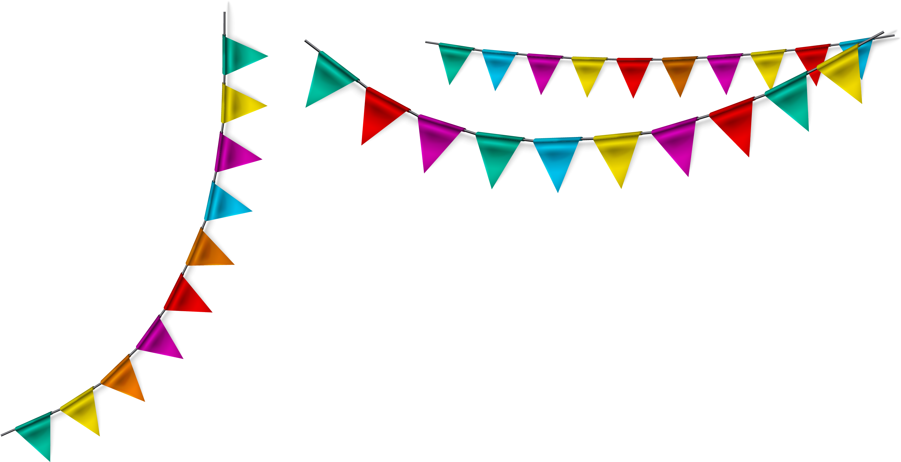 Transparent Decoration Colorful - Transparent Colored Flags Png (3001x2152), Png Download