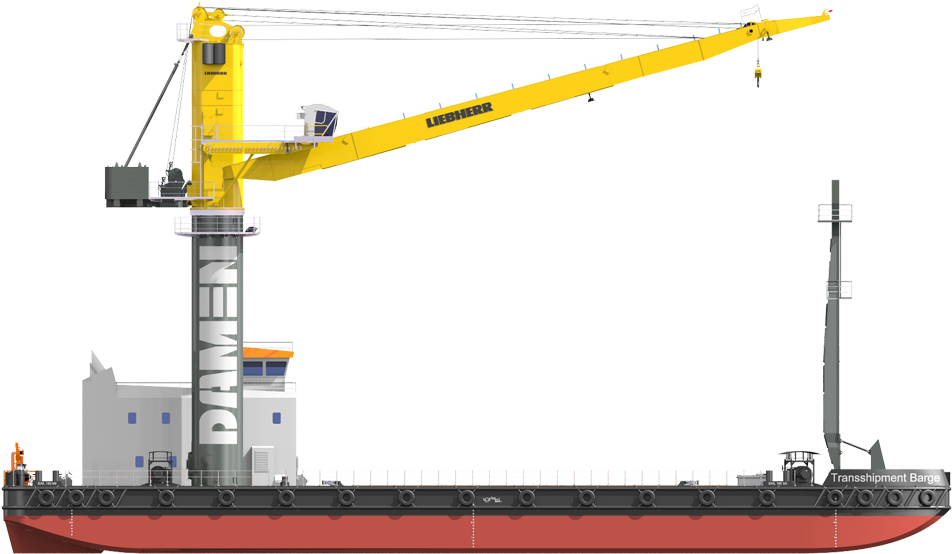 Barge Transparent Png - Crane (1300x575), Png Download