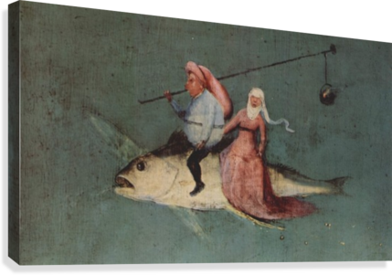 Two Figures On A Fisch Canvas Print - Temptation Of St. Anthony (detail) (429x301), Png Download