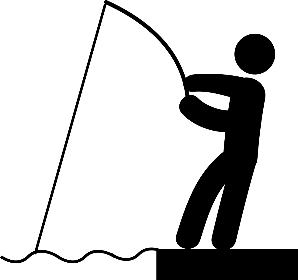 Fishing Rod And Fisher Comments - Man Fishing Icon (980x920), Png Download
