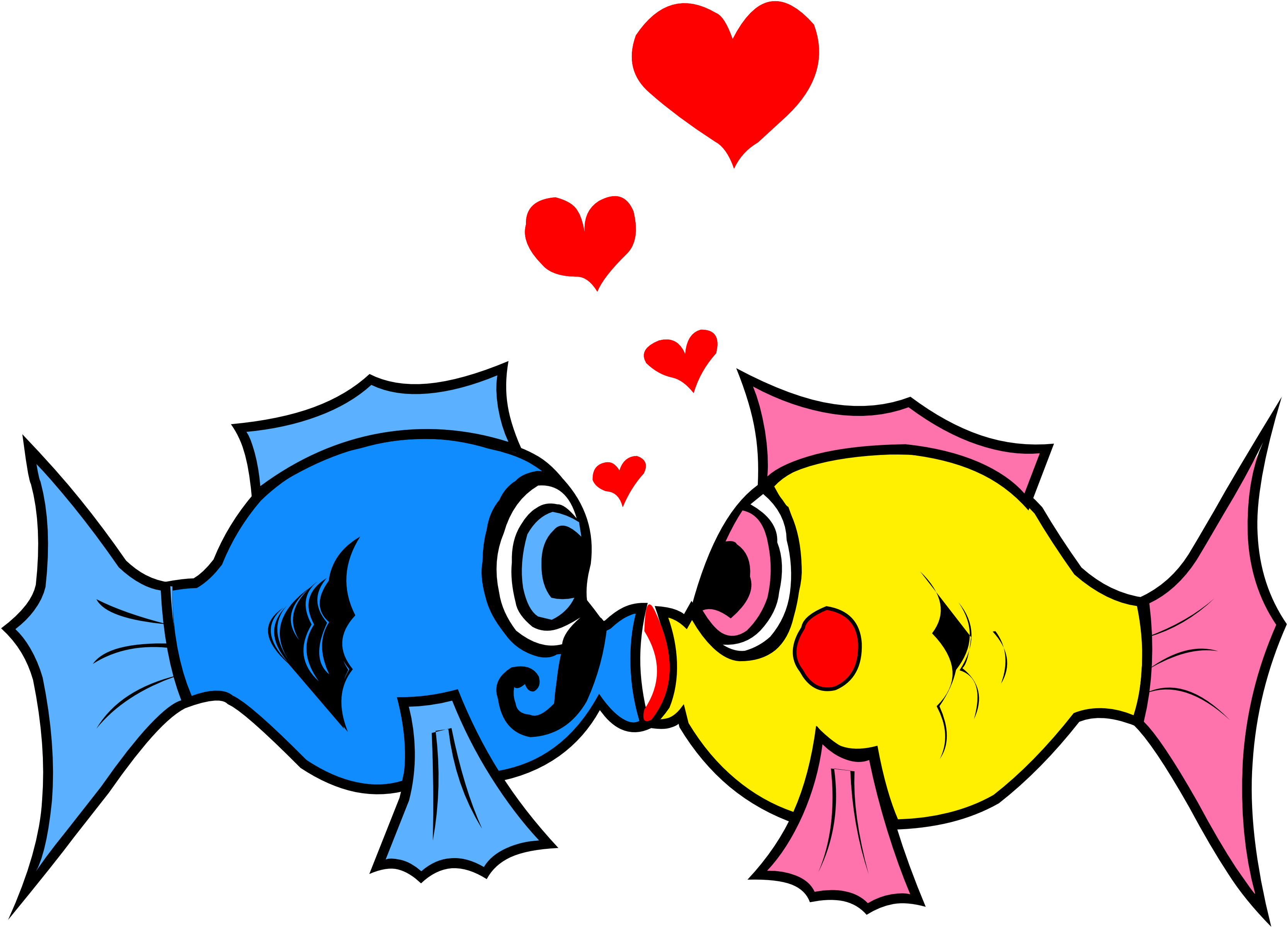 Cod Fish Clipart At Getdrawings - Kissing Fish Clipart (3333x2403), Png Download