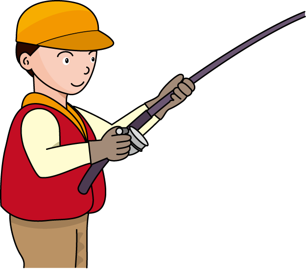 Fishing Pole Fishing Rod And Reel Clipart Kid Image - Clipart Fisherman With Rod (625x553), Png Download
