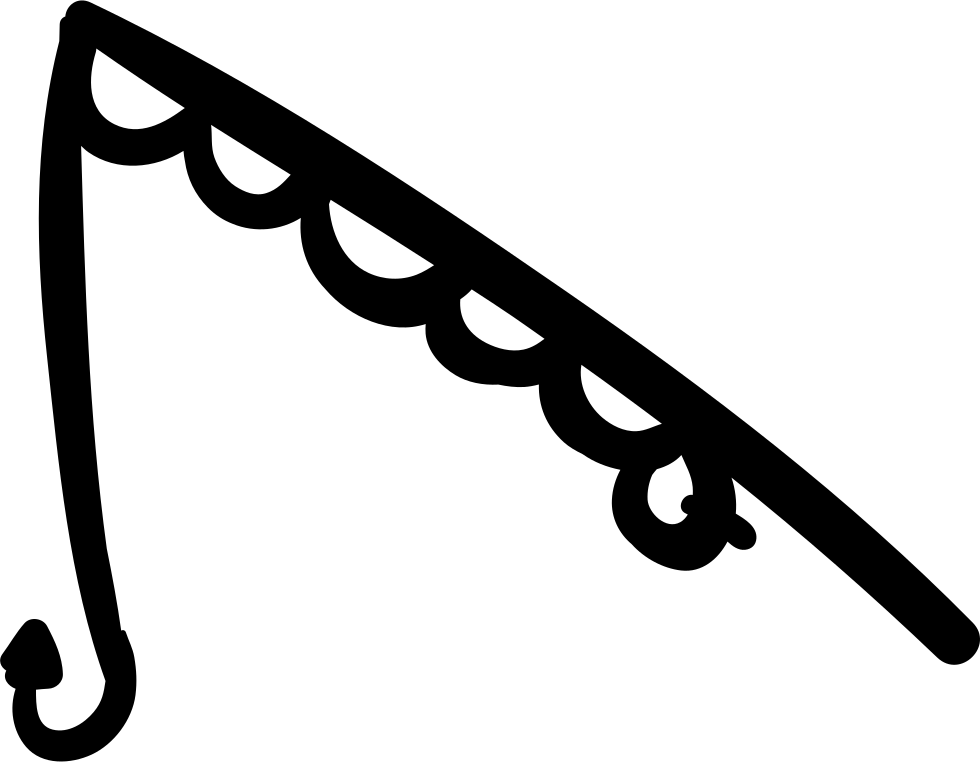 Fishing Rod With Hanging Hook Comments - Fishing Tool Icon (980x762), Png Download