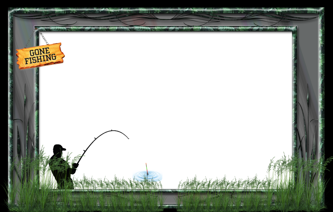 Gone Fishing Frame (1120x713), Png Download