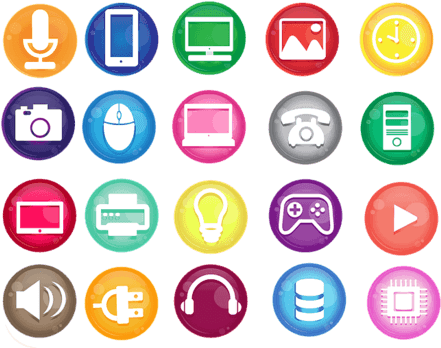 Microphone, Mobile, My Computer, Picture, Clock, Photo, - Amazon Features (480x480), Png Download