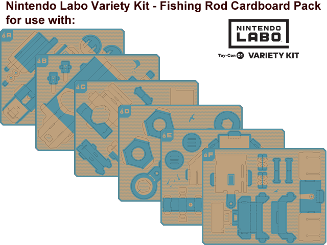 Labo - Toy-con 01 - Variety - Fishing - All - Nintendo Labo All Cardboard (640x480), Png Download
