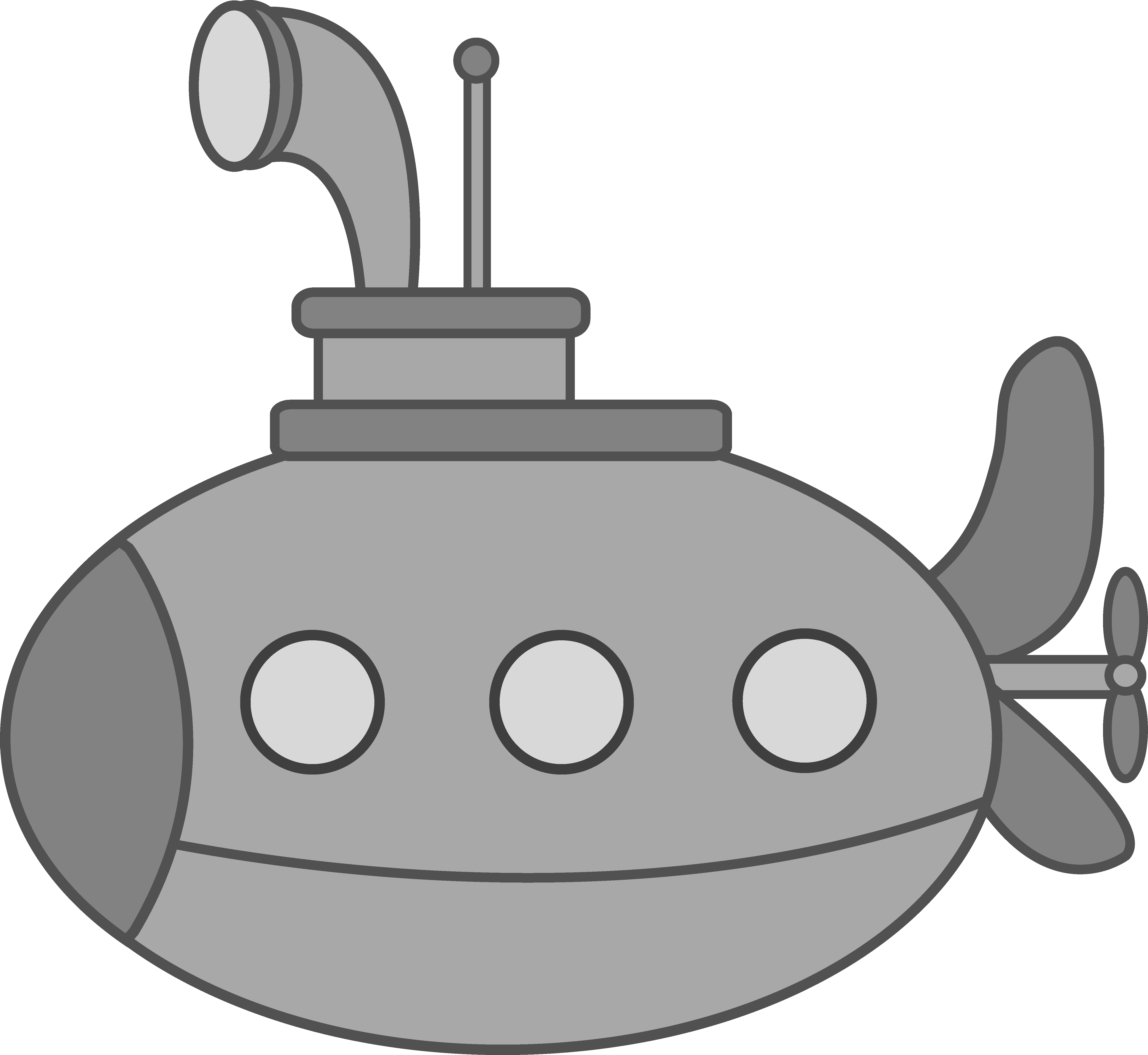 Periscope Clipart - Submarine Clipart (5486x5040), Png Download