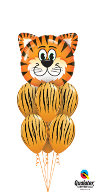 Luxury Tiger Stripes Bouquet - 14" Airfill Only Tickled Tiger - Mylar Balloons Foil (321x640), Png Download