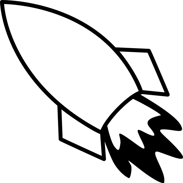Rocket Clipart Black And White (600x600), Png Download