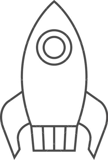 Rocket Ship Outline Image Group - Outline Of A Rocket Ship (372x550), Png Download