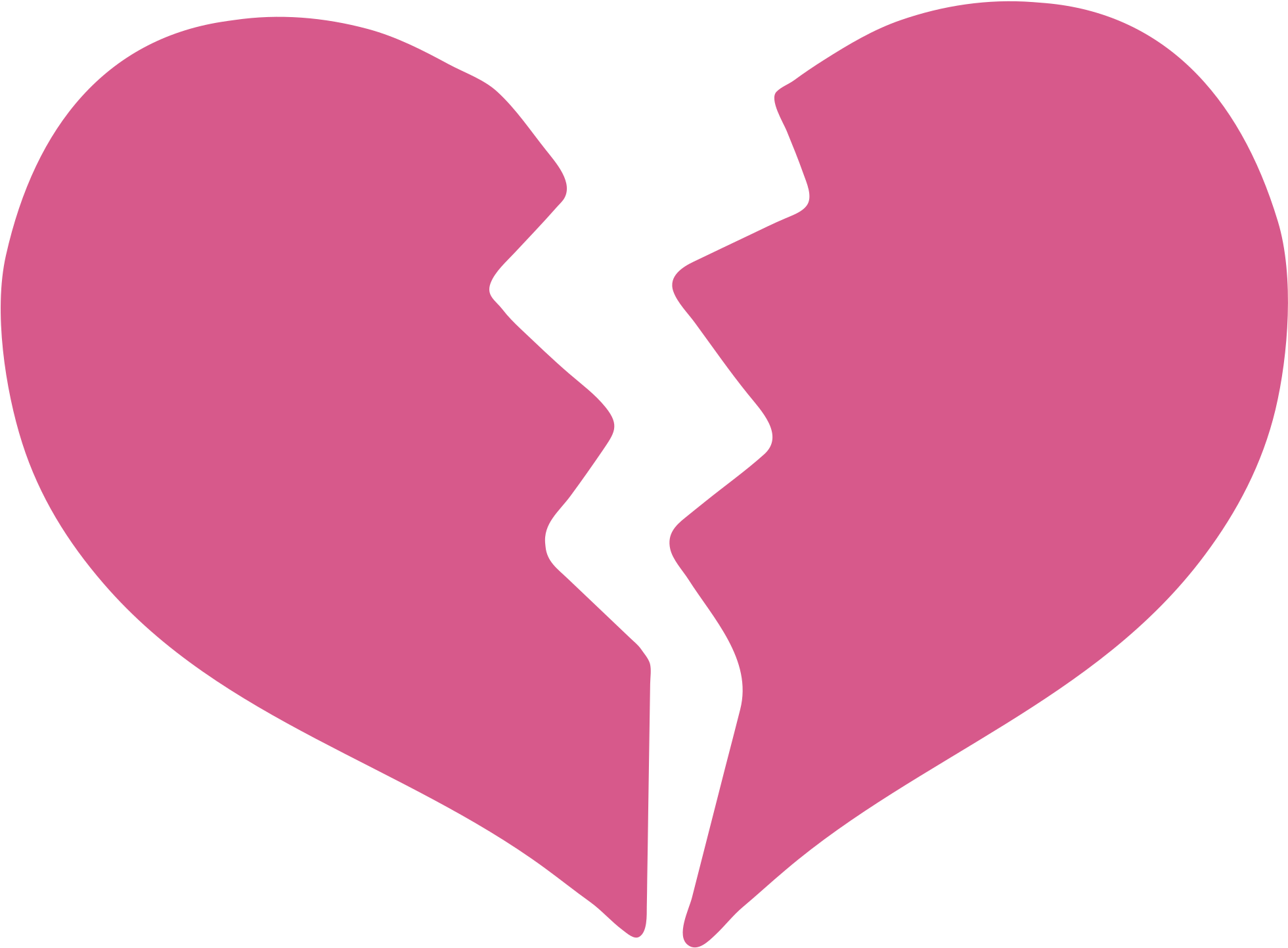 Pink Broken Heart Png Clipart - Pink Broken Heart Emoji (1024x1024), Png Download