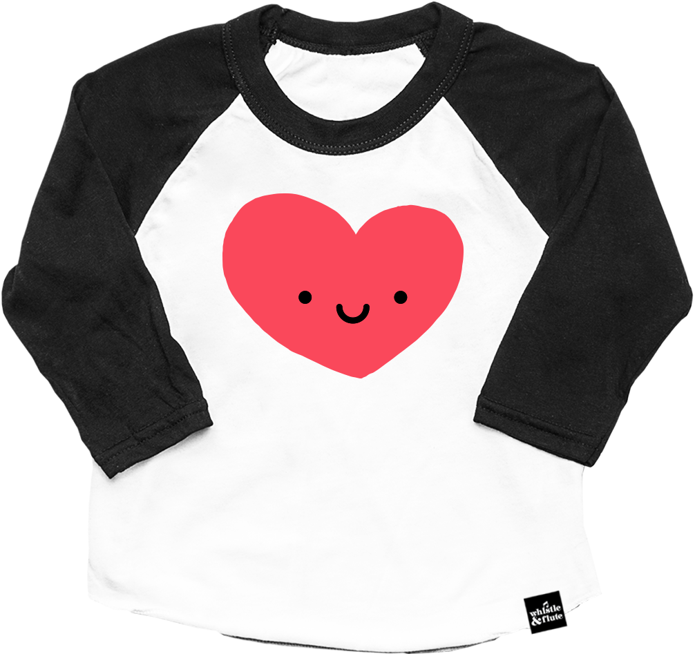 Kawaii Heart Baseball T-shirt - T-shirt (1200x1200), Png Download