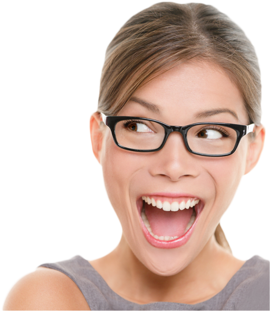 Download Smiling Woman In Glasses Png Image With No Background Pngkey Com