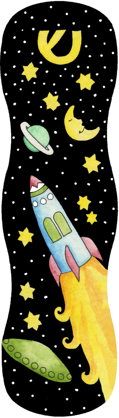 Rocket Ship Mezuzah - Rocket Ship Mezuzah By Mickie Caspi (401x1400), Png Download