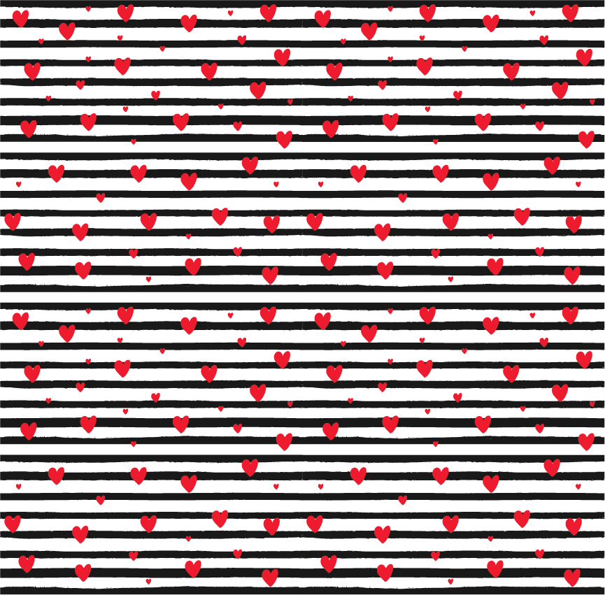 Black Stripes Red Hearts 12 X 12 St 55717480 303b 44d3 - Symmetry (865x851), Png Download