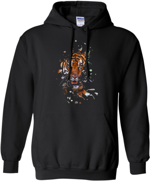 Disappearing Tiger Pullover Hoodie - Death Zip Hoodie (580x580), Png Download