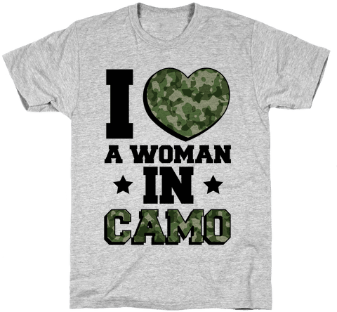 I Love A Woman In Camo Mens T-shirt - My Mad Scientist Costume T-shirt: Funny T-shirt From (484x484), Png Download