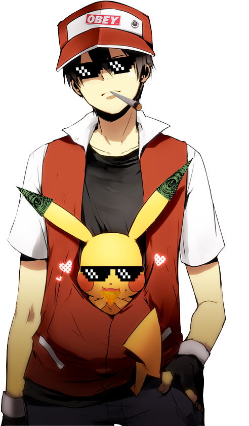 Mlg Trainer Red - Pokemon Trainer Red (550x850), Png Download