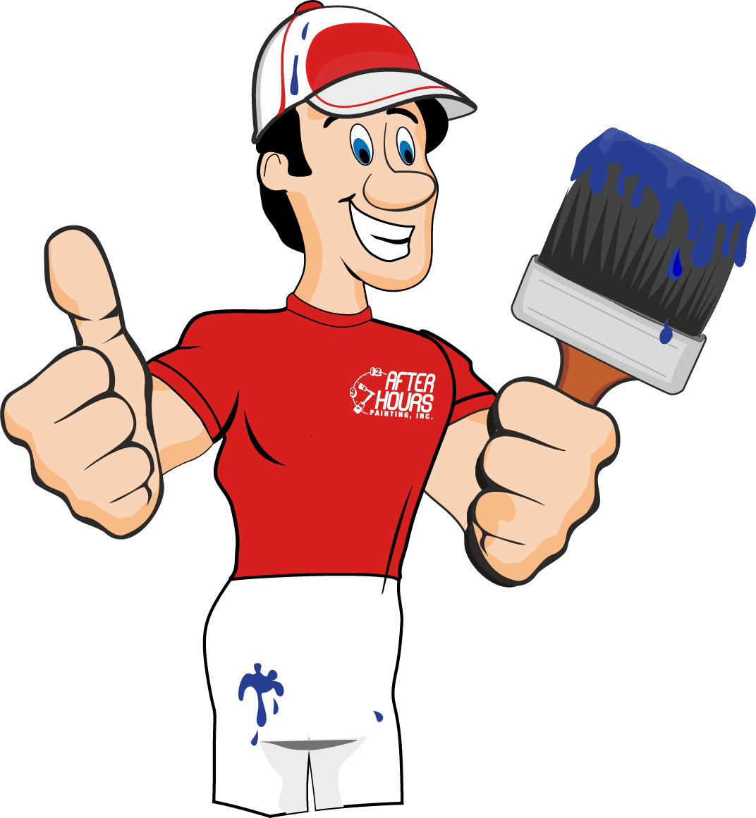 After Hours Painting, Inc - Cartoon Home Painting Png (1072x1161), Png Download