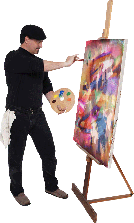 Like The Impressionists Then, Some Artists Today Use - Artist Painting On Canvas (521x864), Png Download