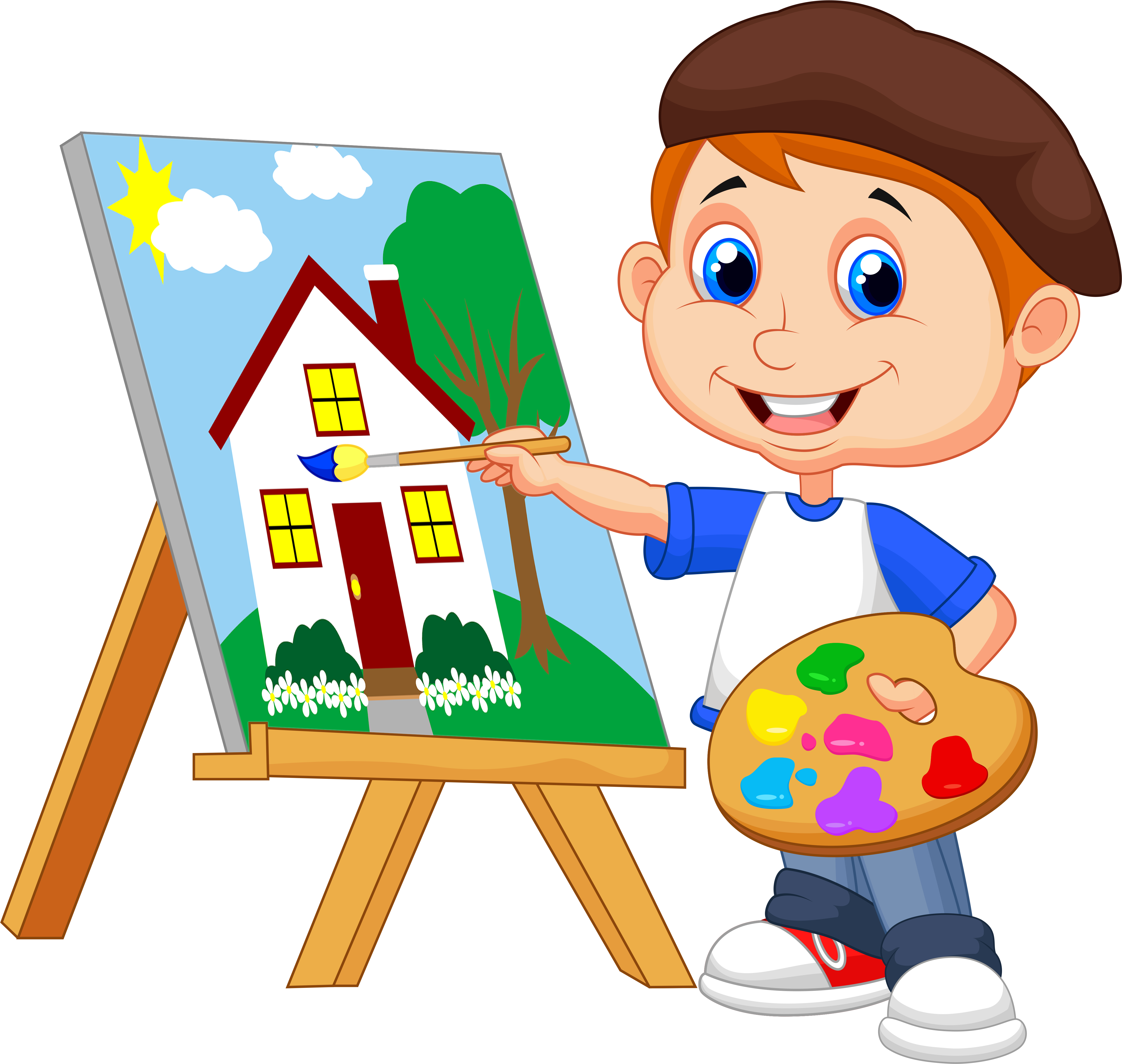 Clip Art Transparent - Kid Painting Clipart (5000x4742), Png Download