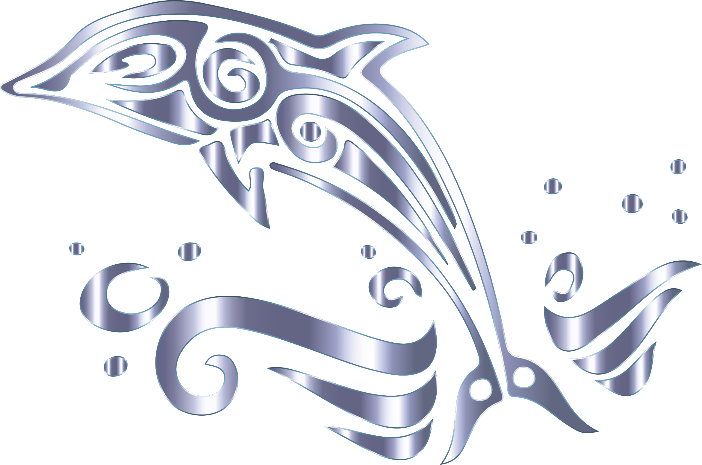 Banner Freeuse Dolphins Clipart Tribal - Dolphin Png No Background (2344x1555), Png Download