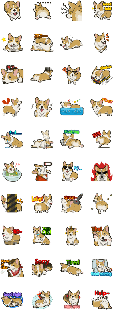 Innocent Corgi Loves You So~ Let The Lovely Corgi Express - Dog (420x1121), Png Download