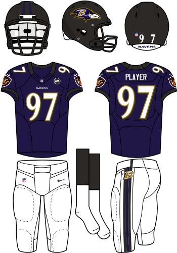 Baltimore Ravens - Houston Texans Home Uniform (357x500), Png Download