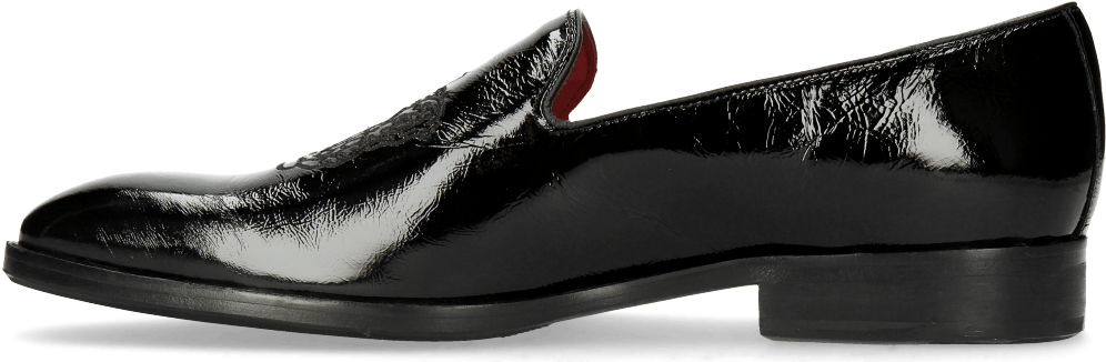 Loafers Prince 2 Patent Soft Black Embrodery Crown - Slip-on Shoe (1024x1024), Png Download