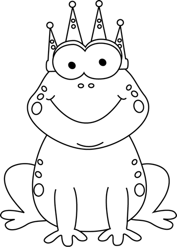 Frog Clip Art Images Black And White - Frog Prince Clipart Black And White (357x500), Png Download