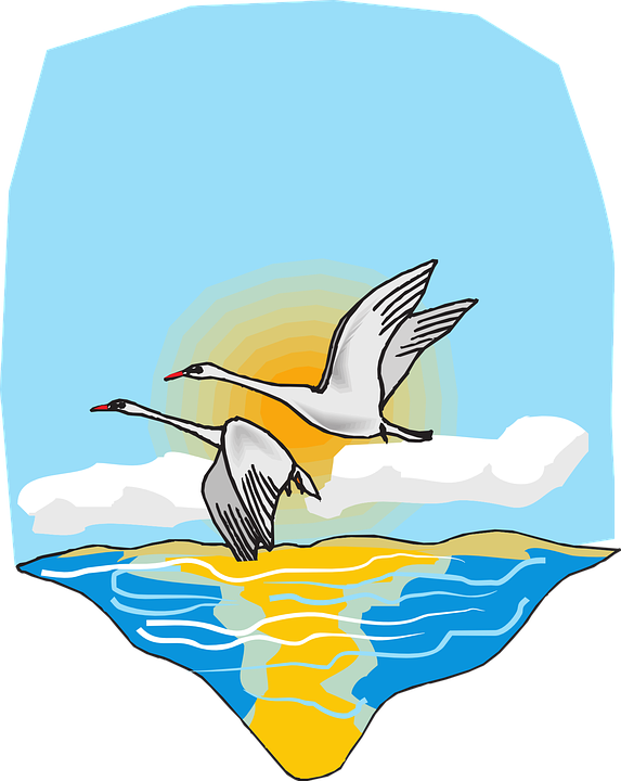Birds Flying Geese Free Vector Graphic On - Birds Flying Over The Sea Clipart (573x720), Png Download