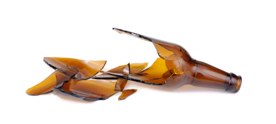 Broken Bottles - Broken Bottle Transparent Background (555x249), Png Download
